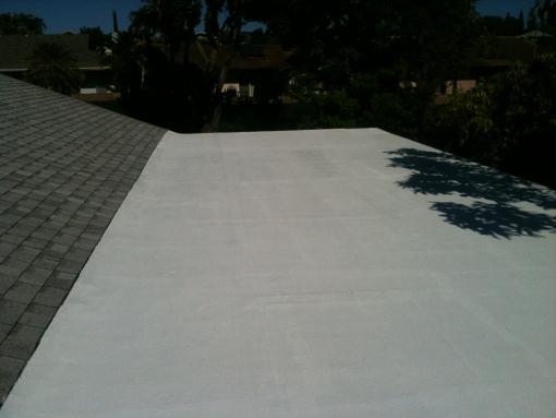 Coating over brai rolled roof